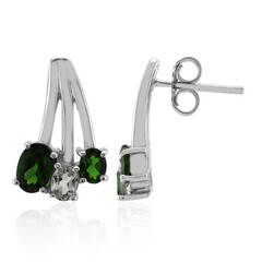 Orecchini in argento con Diopside Russo