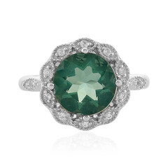 Anello in argento con Fluorite Petrolio del Belgio