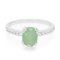 Anello in argento con Calcedonio Verde
