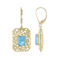 Orecchini in oro con Topazio Blu Svizzero (Ornaments by de Melo)