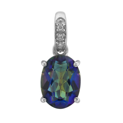 Ciondolo in argento con Quarzo Mistico Blu