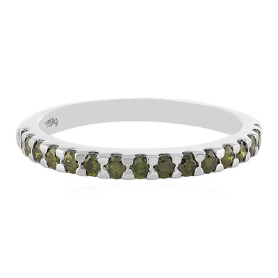 Anello in argento con Diamante Verde I3