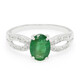 Anello placcato in platino con Smeraldo Bahia