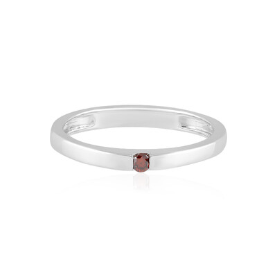 Anello in argento con Diamante Rosso I3