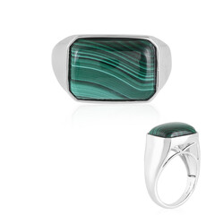 Anello da uomo in argento con Malachite