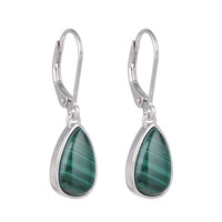 Orecchini in argento con Malachite