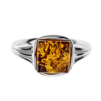 Anello in argento con Ambra Baltica (dagen)
