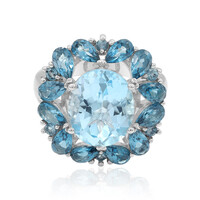 Anello in argento con Topazio Blu Cielo