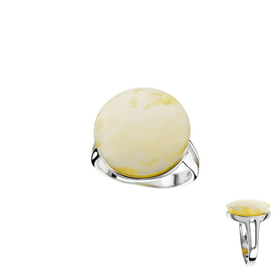 Anello in argento con Ambra Baltica (dagen)