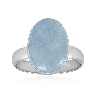 Anello in argento con Acquamarina Brasiliana (Bali Barong)