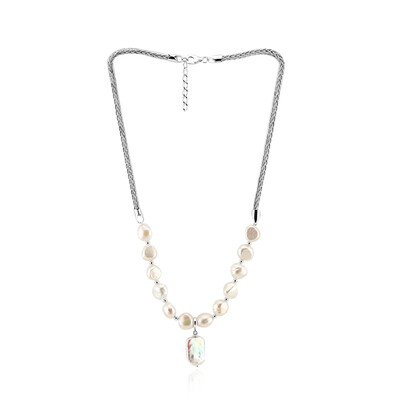 Collana in argento con Perla d'Acqua Dolce Bianca (TPC)