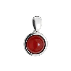 Ciondolo in argento con Ambra Rossa Colombiana