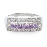 Anello in argento con Zaffiro Ceylon Porpora (non riscaldato)