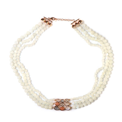 Collana in argento con Pietra di Luna Bianca (KM by Juwelo)