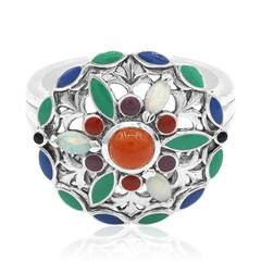 Anello in argento con Giadeite Rossa