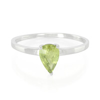 Anello placcato in platino con Zaffiro del Mozambico