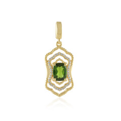 Ciondolo in argento con Diopside Russo