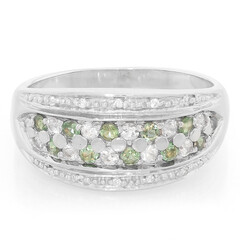 Anello in argento con Alessandrite Brasiliana e Zaffiro Bianco
