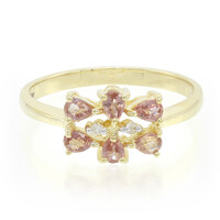 Anello in oro con Zaffiro Padparadscha (non riscaldato)