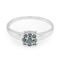 Anello placcato in platino con Diamante Fancy