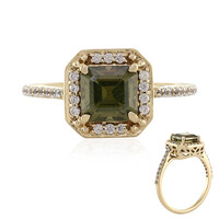 Anello in oro con Zircone Ceylon Verde