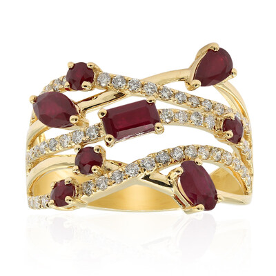Anello in oro con Rubino Mozambico AAA (CIRARI)