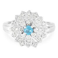 Anello in argento con Apatite Blu Neon