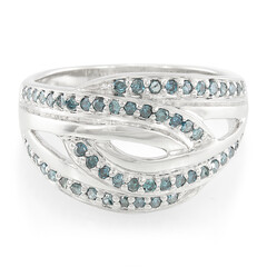 Anello placcato in platino con Diamante Fancy