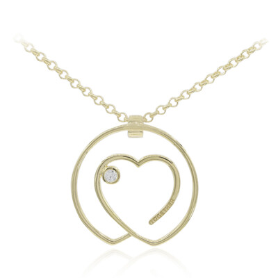 Collana placcata in oro con Zaffiro Bianco
