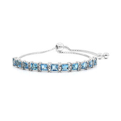Bracciale in argento con Topazio Blu Svizzero