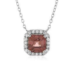 Collana in argento con Zircone Rosa