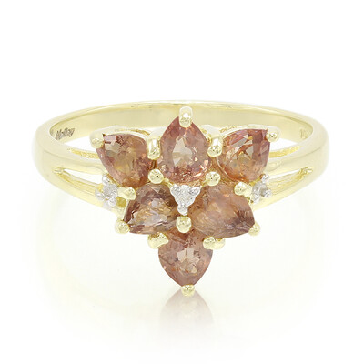 Anello in oro con Zaffiro Padparadscha (non riscaldato)