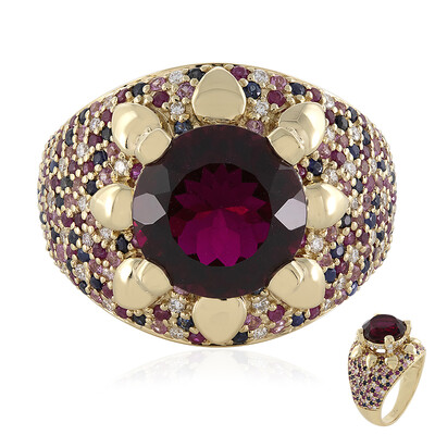 Anello in oro con Rubellite Brasiliana AAA (de Melo)