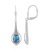 Orecchini in argento con Topazio Blu Svizzero