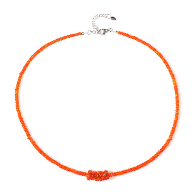 Collana in argento con Opale Arancione d'Etiopia