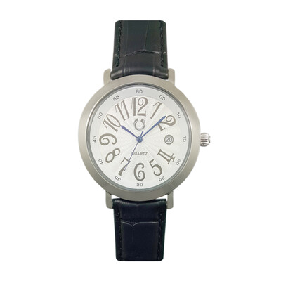 Orologio con cinturino in pelle con Zaffiro Blu