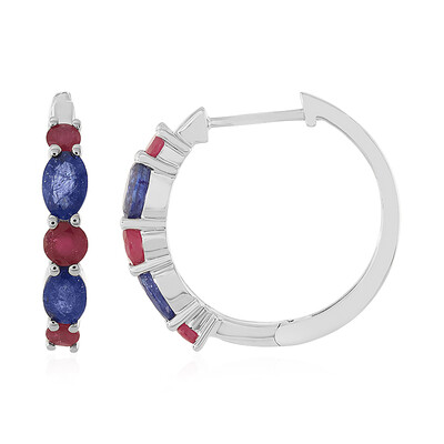 Orecchini in argento con Zaffiro Blu del Madagascar