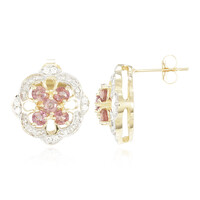 Orecchini in oro con Zaffiro Padparadscha (non riscaldato) (AMAYANI)