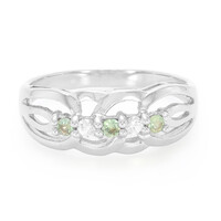 Anello in argento con Alessandrite Brasiliana e Zaffiro Bianco