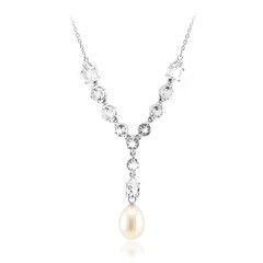 Collana in argento con Perla d'Acqua Dolce Bianca
