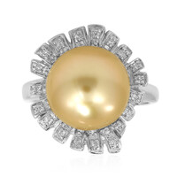 Anello in argento con Perla Dorata dei Mari del Sud Kabira (TPC)