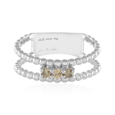 Anello in argento con Diamante Champagne I3 (de Melo)