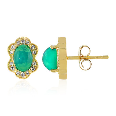 Orecchini in argento con Opale Verde dell'Etiopia
