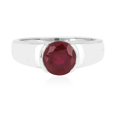 Anello da uomo in argento con Rubino del Madagascar