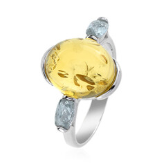 Anello in argento con Ambra Baltica
