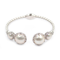 Bracciale in argento con Perla Mabe (Dallas Prince Designs)