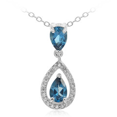 Collana in argento con Topazio Blu Londra