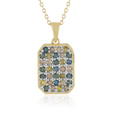 Collana in argento con Diamante Blu I2