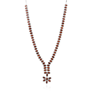 Collana in argento con Granato Mozambico