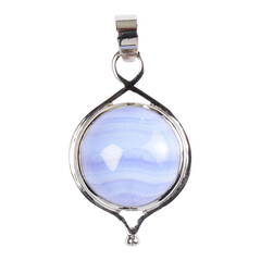 Ciondolo in argento con Calcedonio Blu